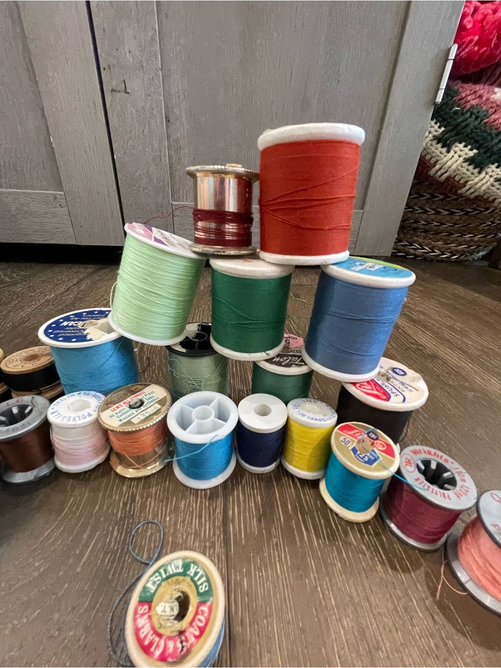 Hand Crafted Multi-Color Thread Spool Collection - Picture 2 of 6